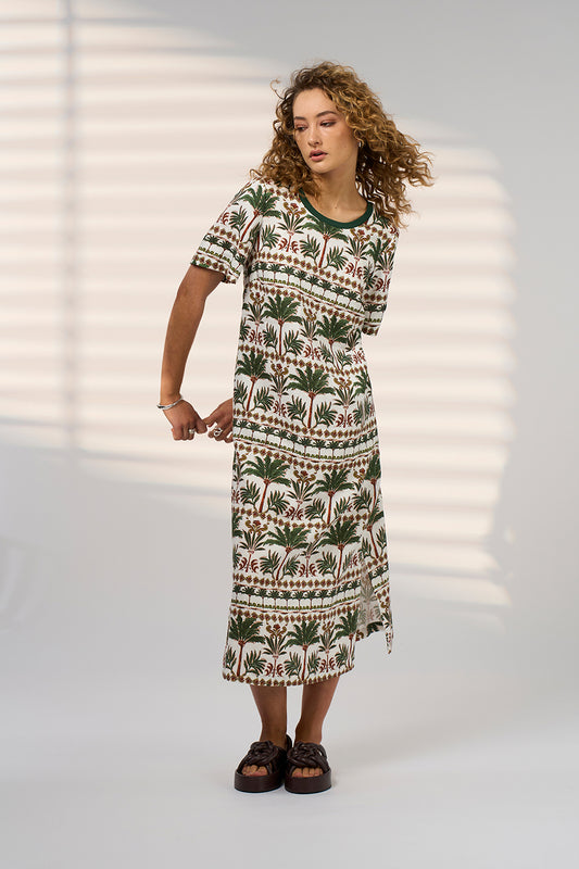 Wander Midi Dress / Palm Multi