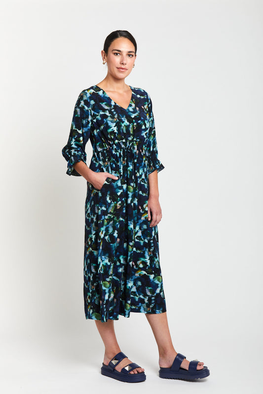 Troubled Water Shift Dress / Multi