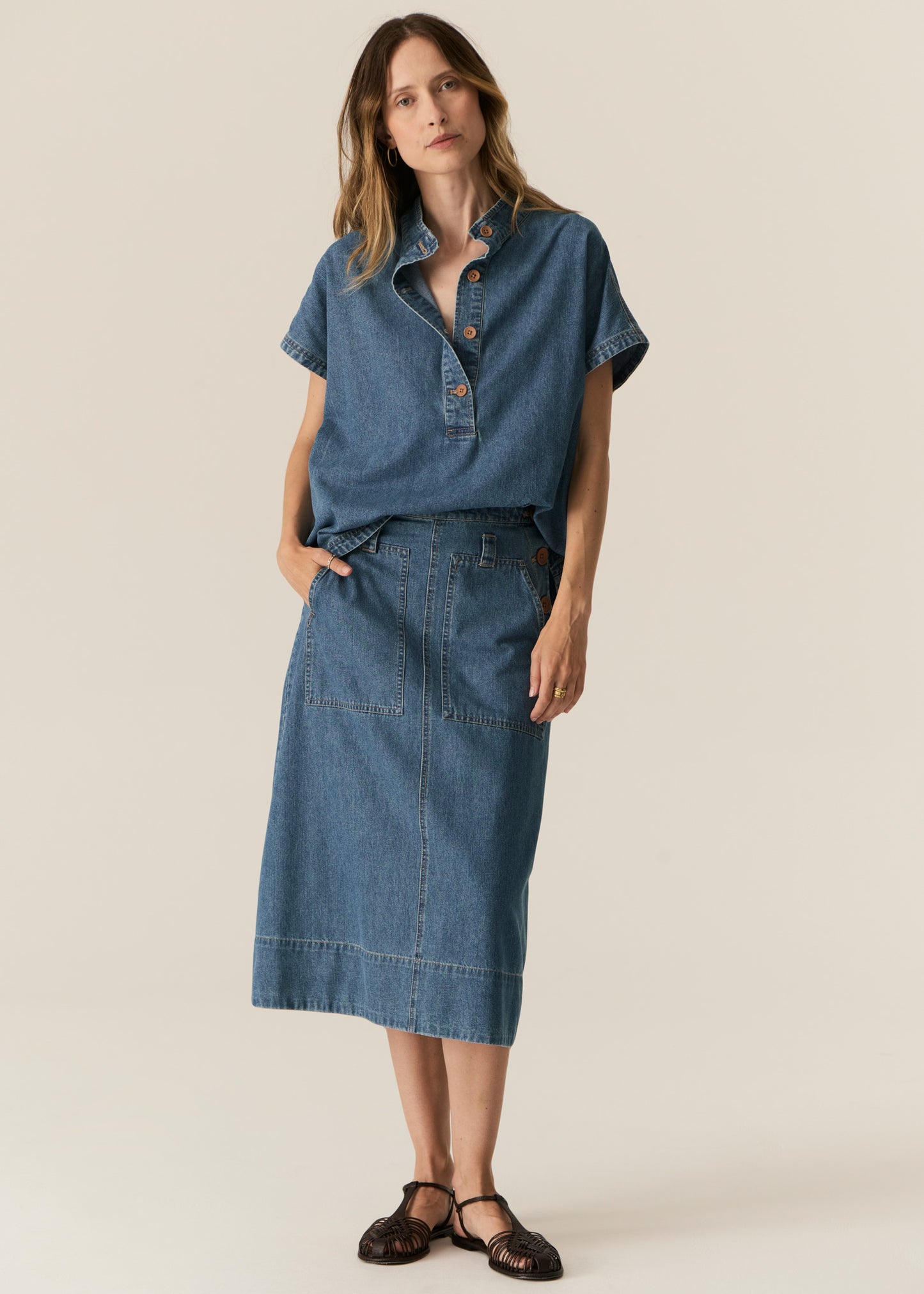 Carsen Skirt / Light Wash