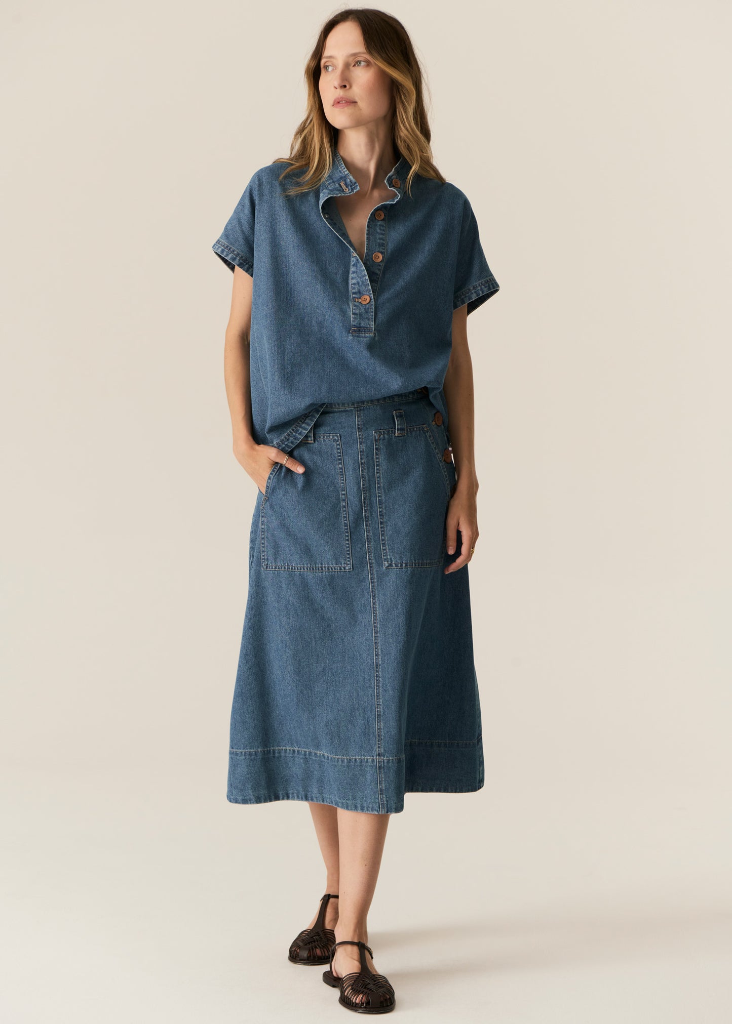 Carsen Skirt / Light Wash