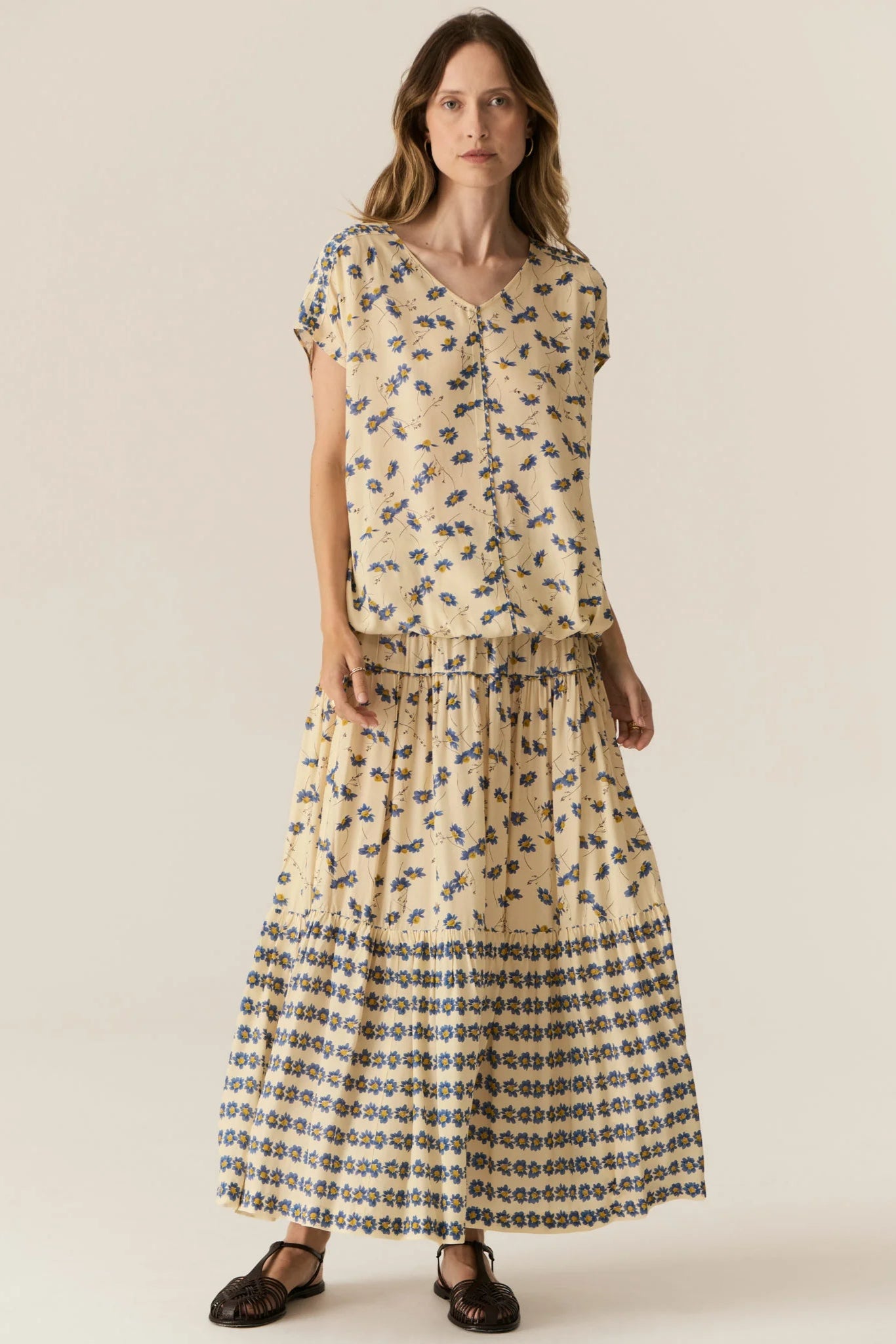 Lienne Drawcord Top / Lienne Print