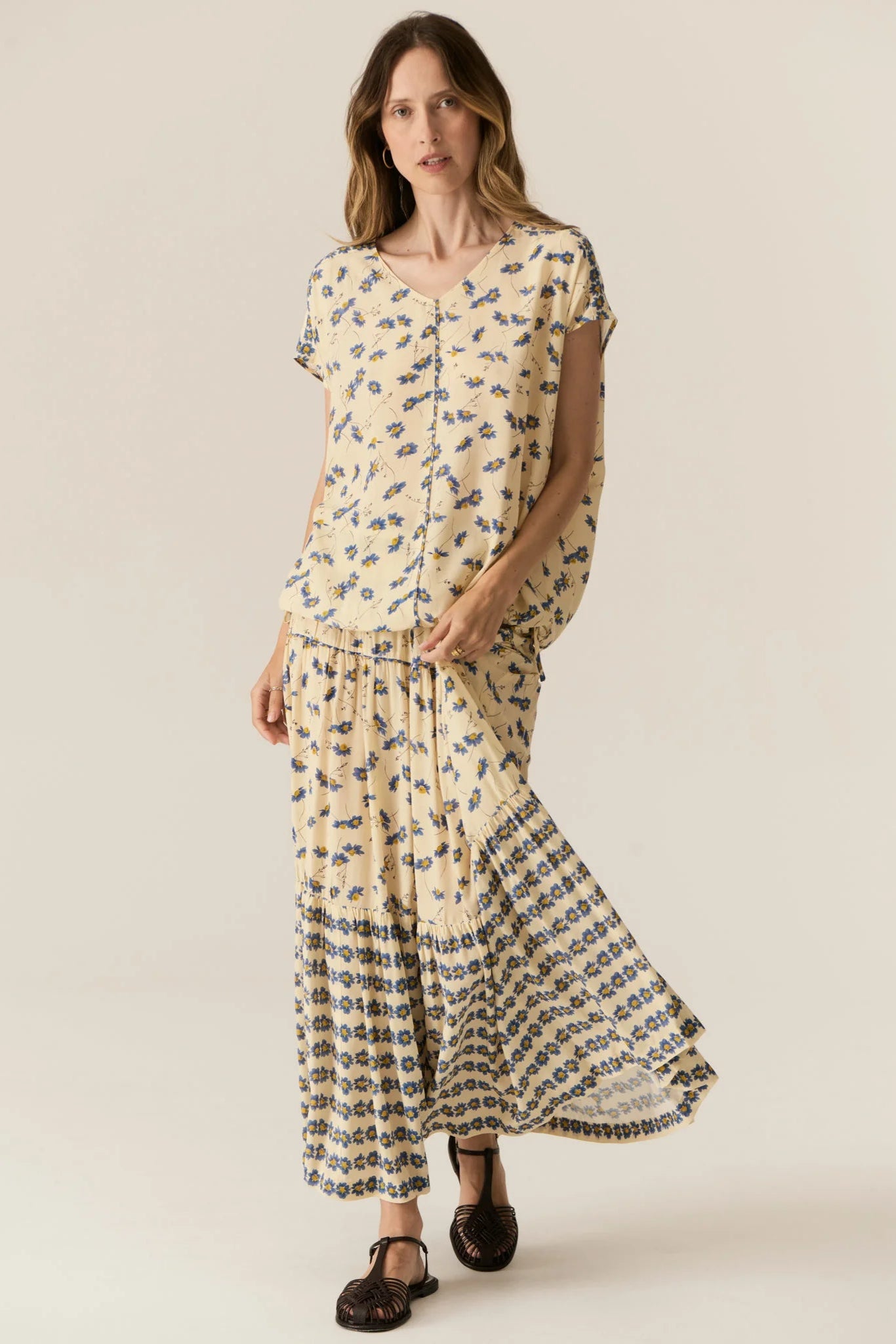 Lienne Drawcord Top / Lienne Print
