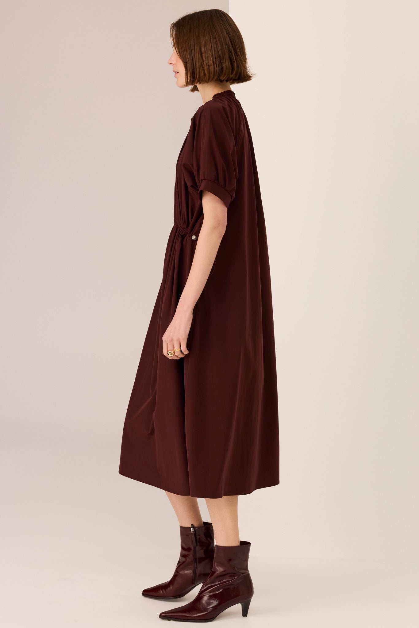 Tech Drawcord Dress / Merlot