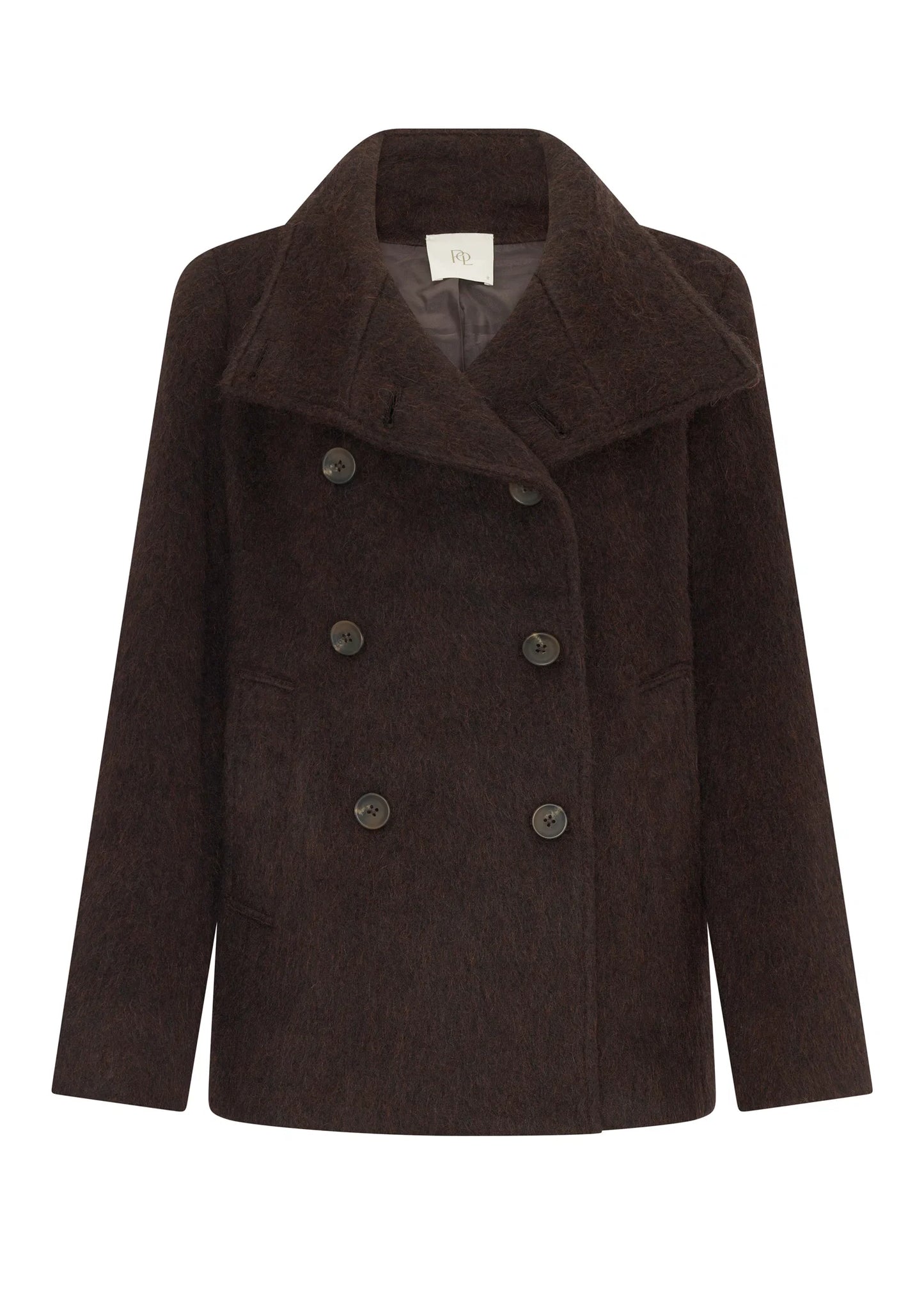 Mirren High Neck Coat / Cola
