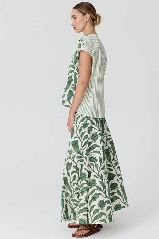 Botanica Top w Contrast Back / Botanica Print-Stripe