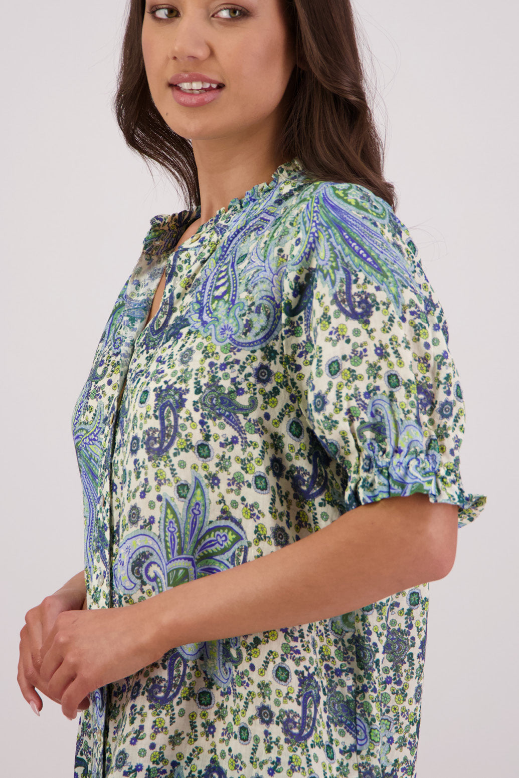 Pearly Shirt / Blue Paisley