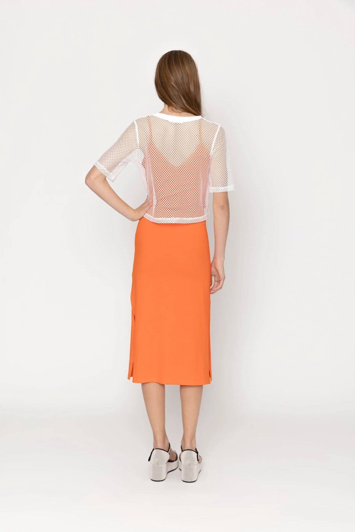 Arrow Mesh Top / White