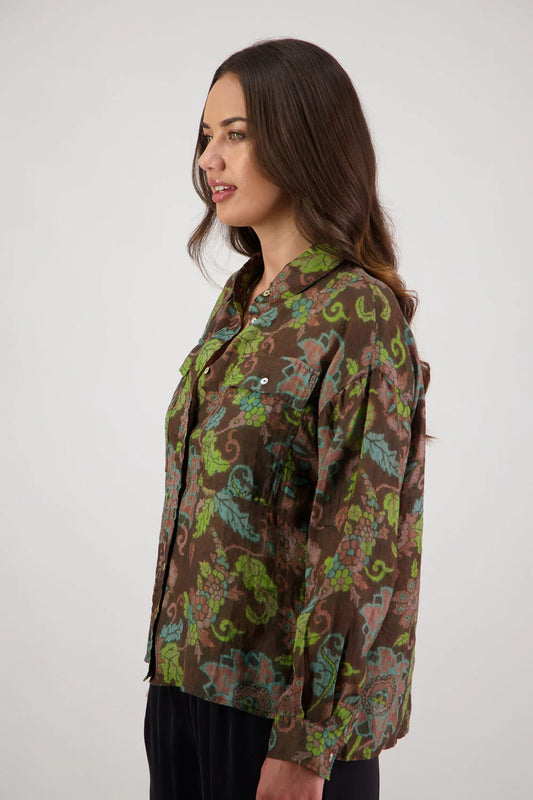 Ripley Shirt / Brown Floral