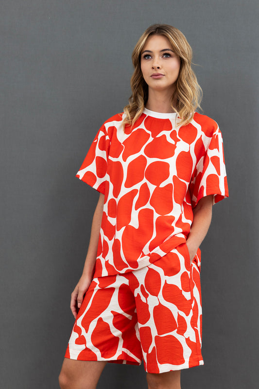 Stop Motion Top / Red Print