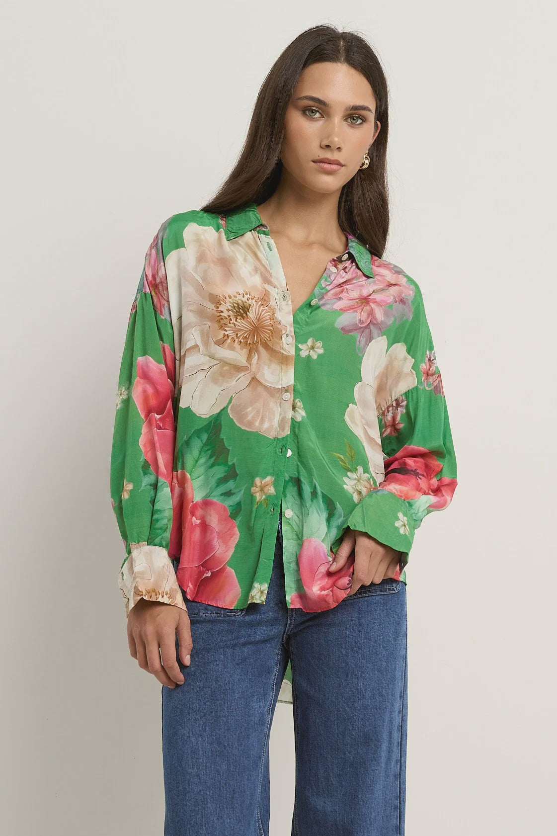 Swipe Oversized Event Shirt / Apple Floral