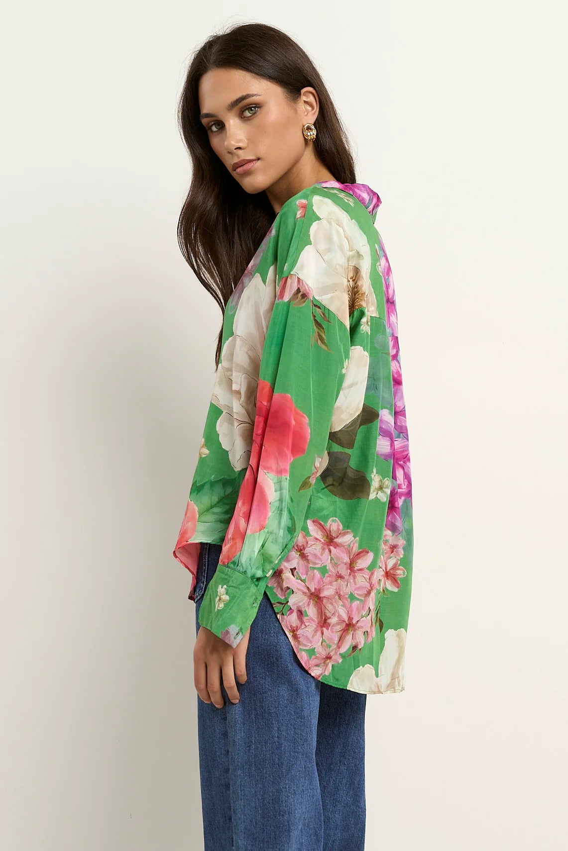 Swipe Oversized Event Shirt / Apple Floral