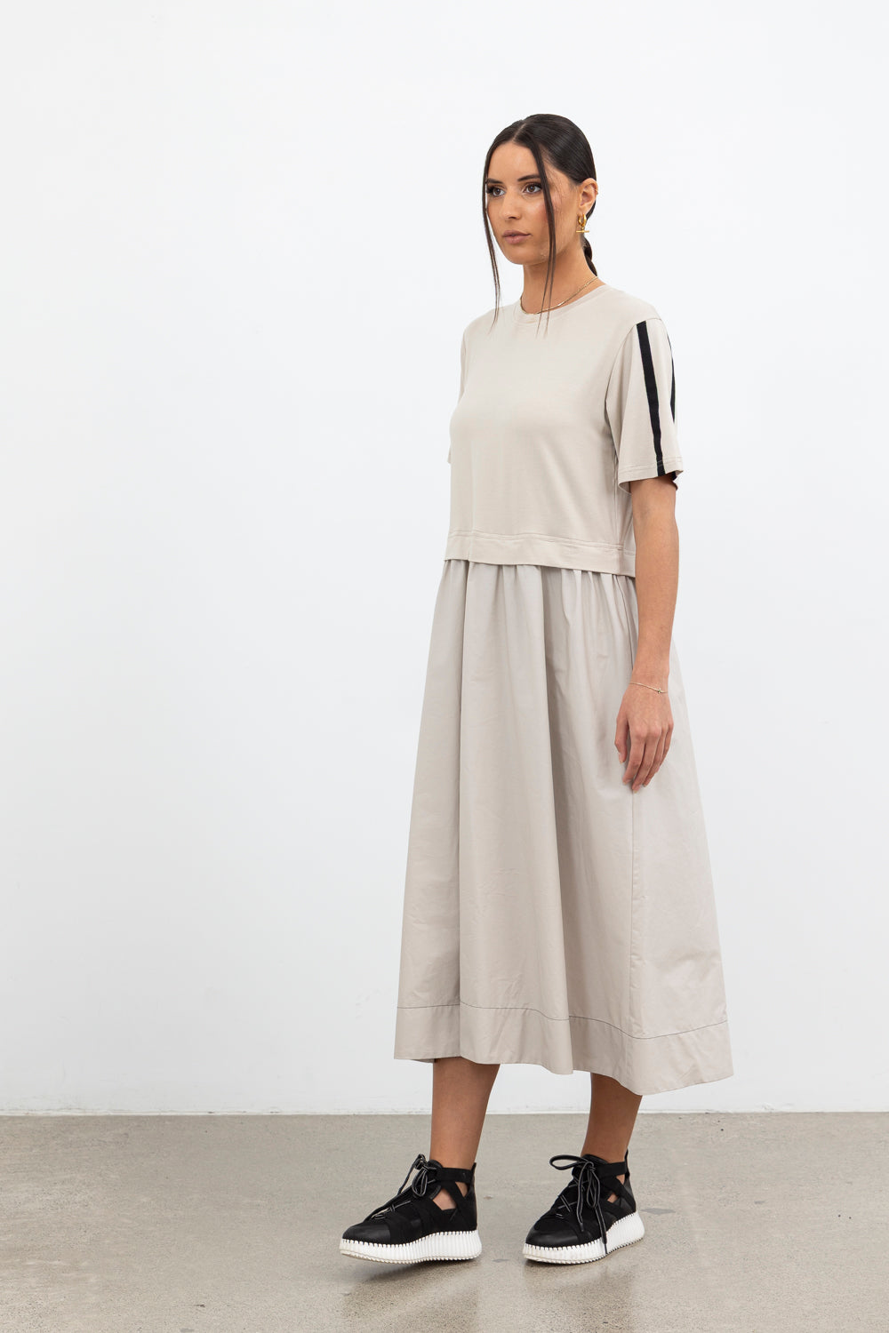 That Way Dress / Ivory-Black Trim