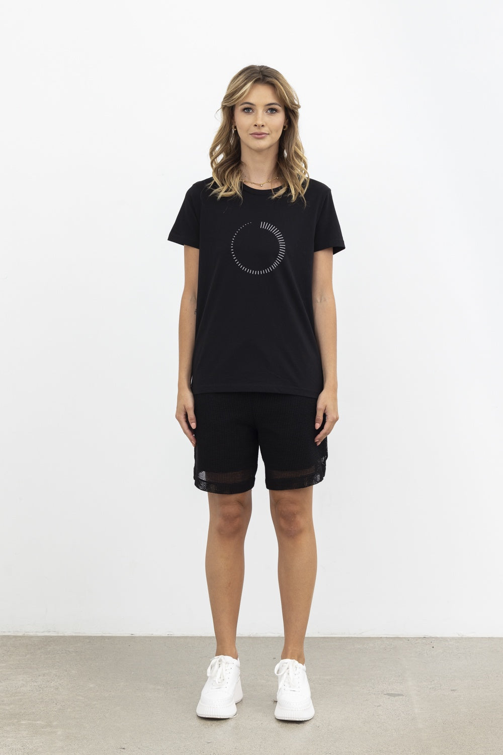Timer Tee / Black - White Print