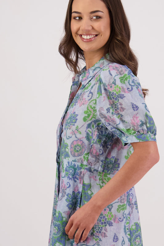 Thelma Dress / Blue Floral