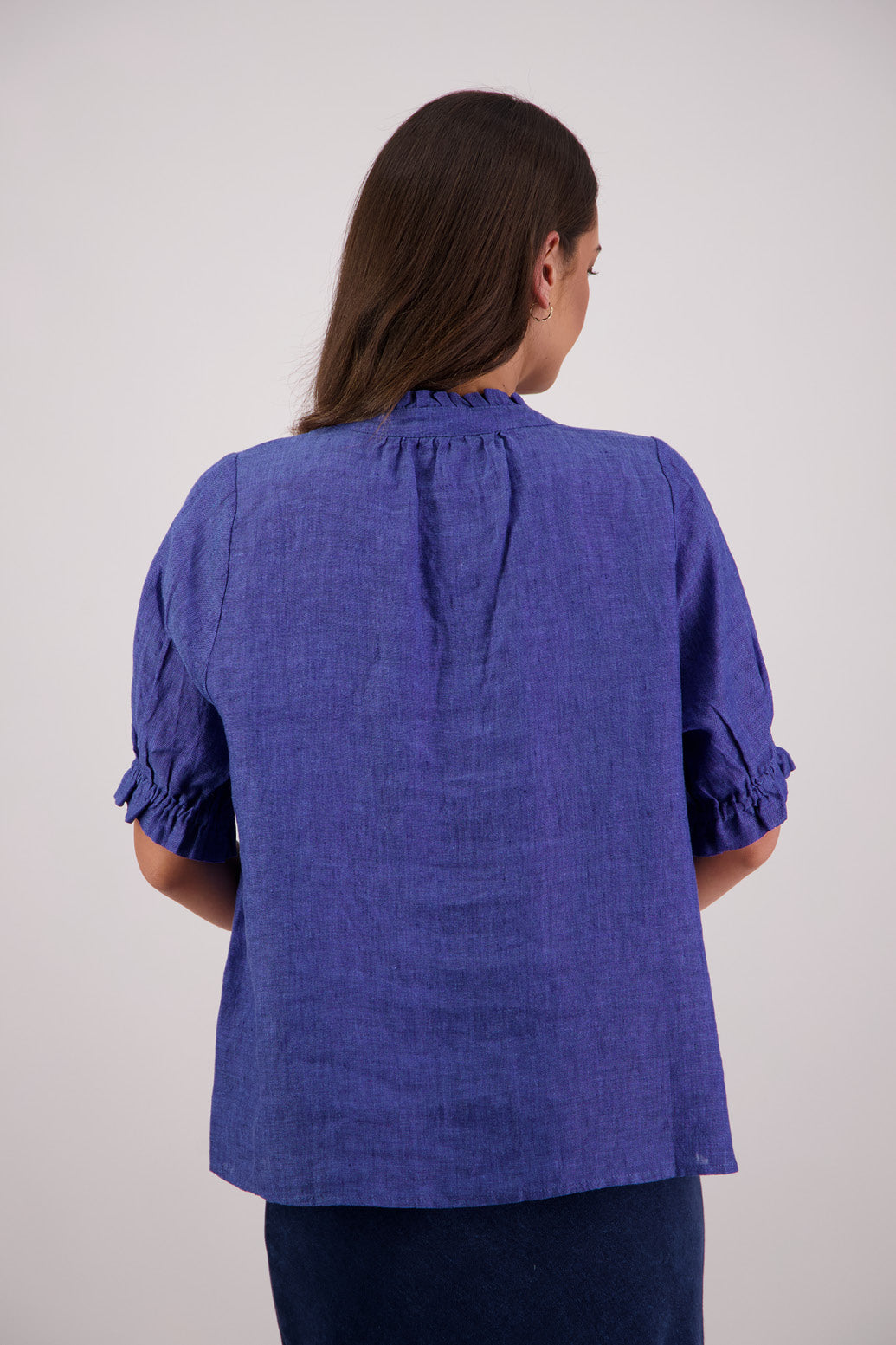Tom Linen Top / Bright Blue