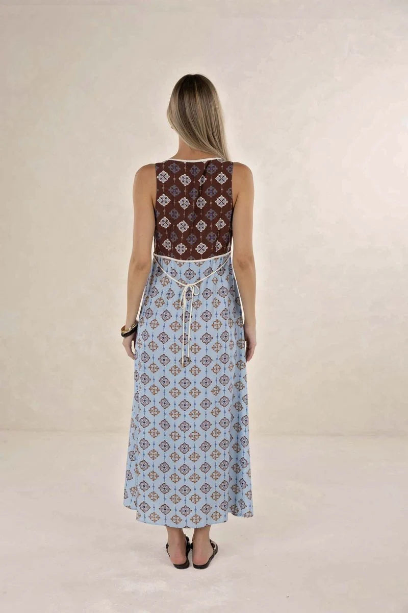Vintage Tales Maxi Dress / Blue-Choc