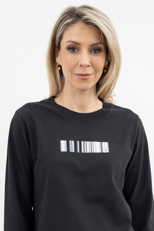 Barcode Tee / Black-Black
