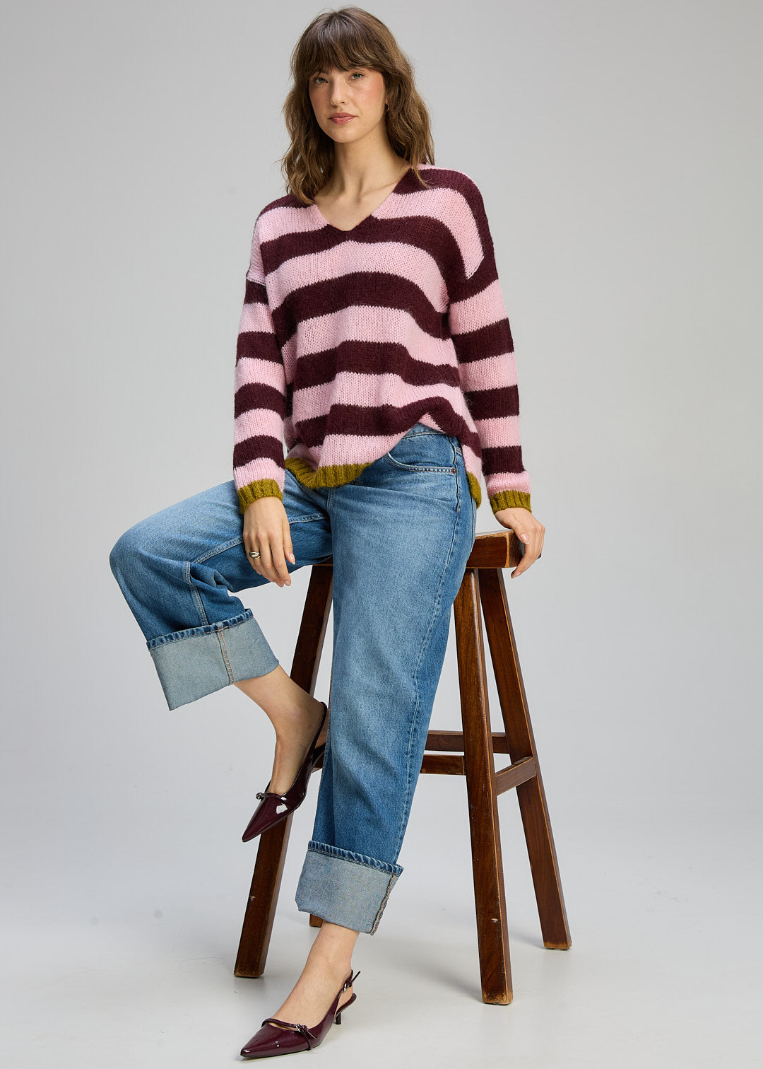 Cozy Kid Stripe V / Sugar Plum