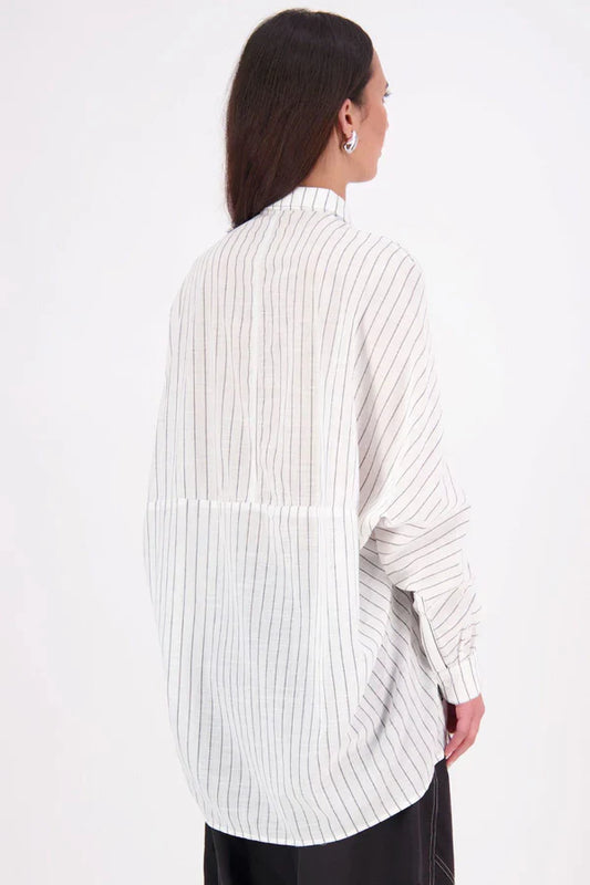 Zola Shirt /White Black Stripe