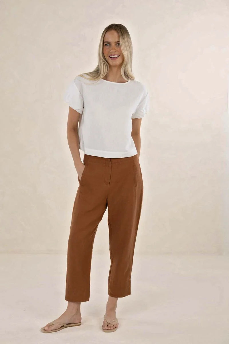 Huxe Linen Pant / Tobacco