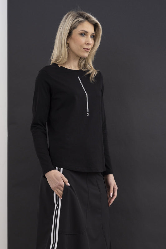 Dramatic X Tee / Black-White