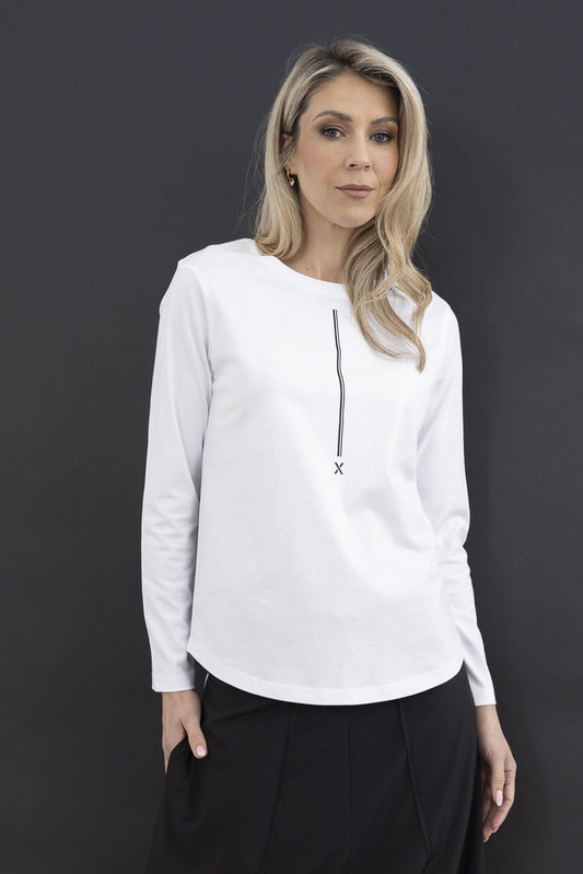 Dramatic X Tee / White-Black