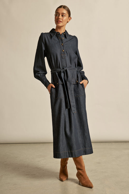 Echelon Dress / Dark Denim