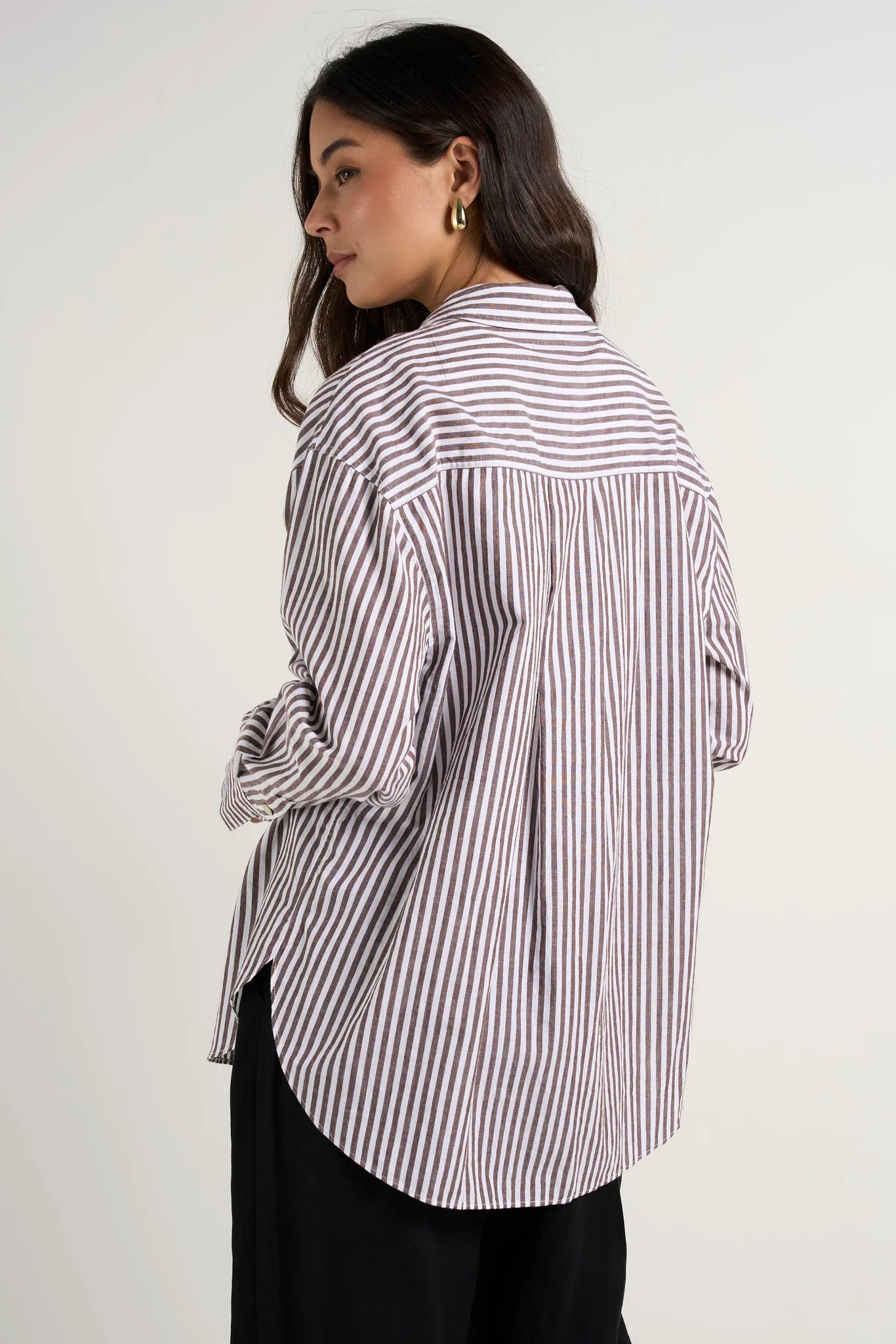 You Got This Chocolate Stripe Oversized Shirt / Chocolate Stripe