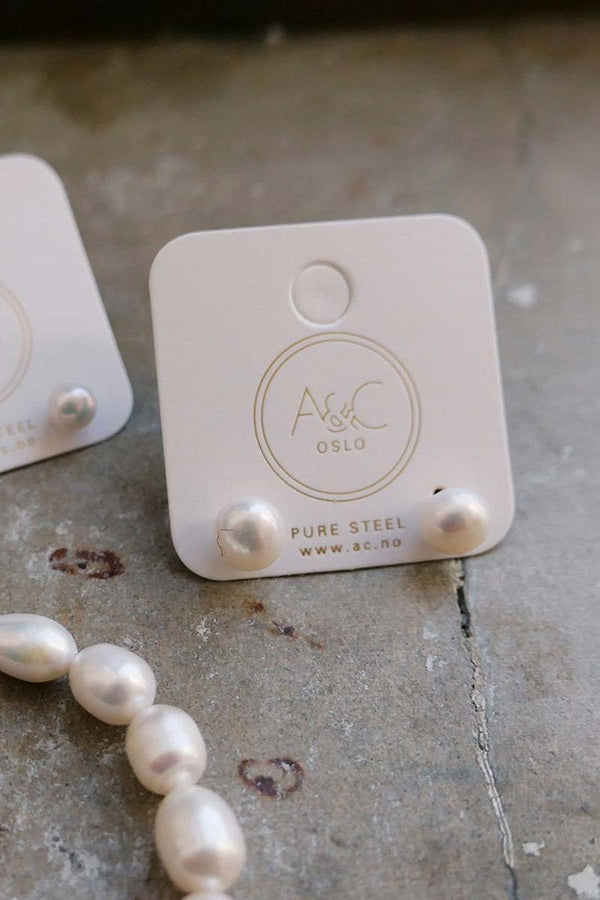Pure Steel Miniature Freshwater Pearl earrings