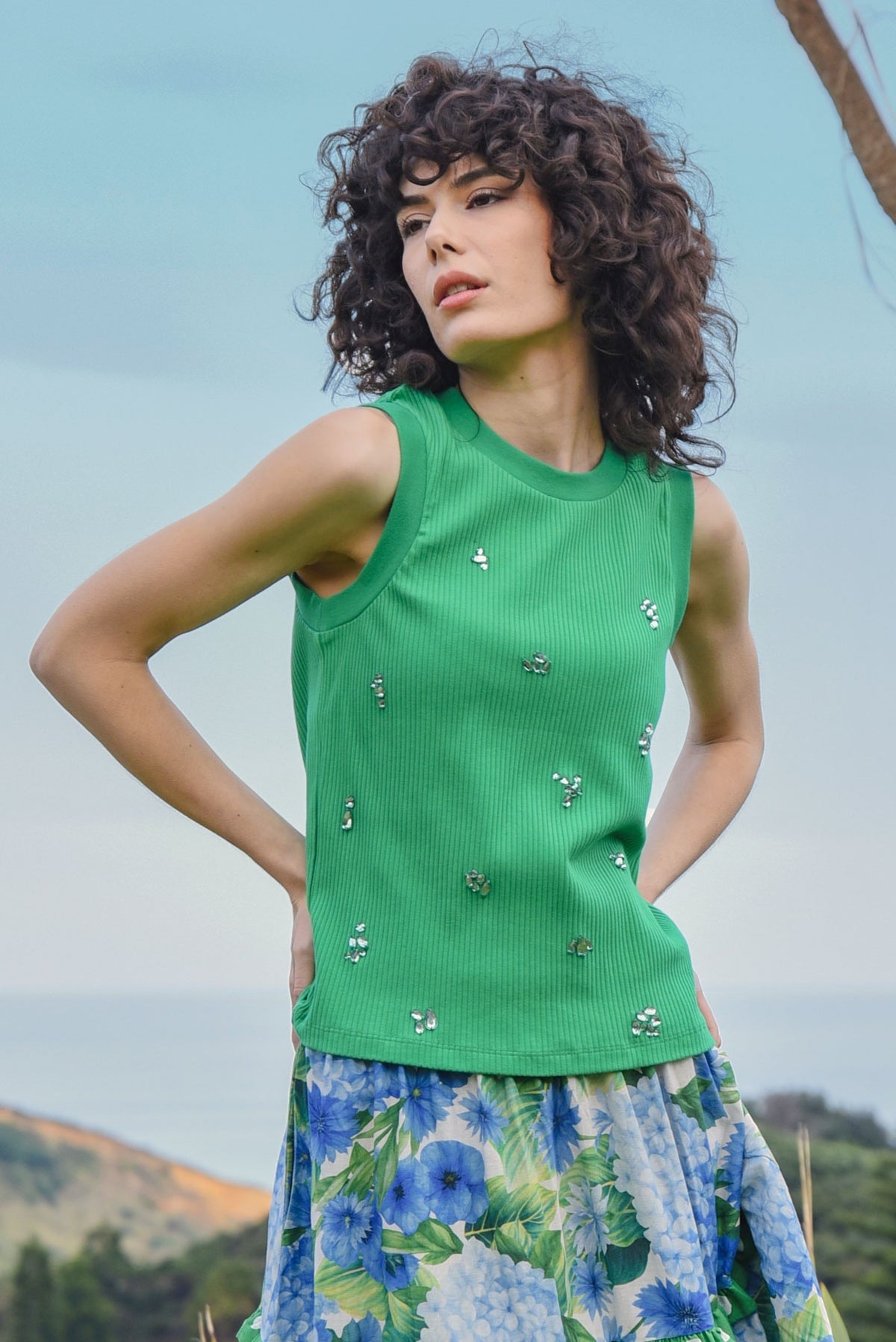 Team Bedazzled Singlet / Green