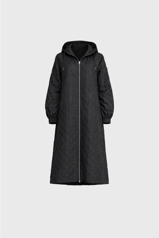 Textured Ascribe Raincoat / Black