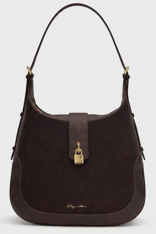 Devon Shoulder Bag / Chocolate Suede