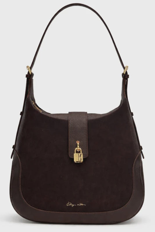 Devon Shoulder Bag / Chocolate Suede