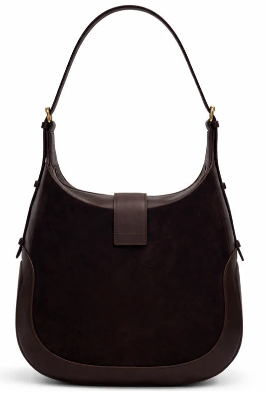 Devon Shoulder Bag / Chocolate Suede