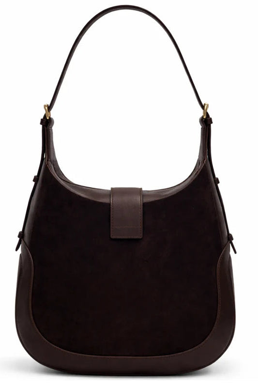 Devon Shoulder Bag / Chocolate Suede