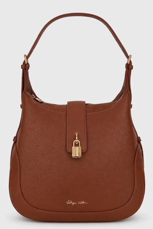 Devon Shoulder Bag / Tan Pebble