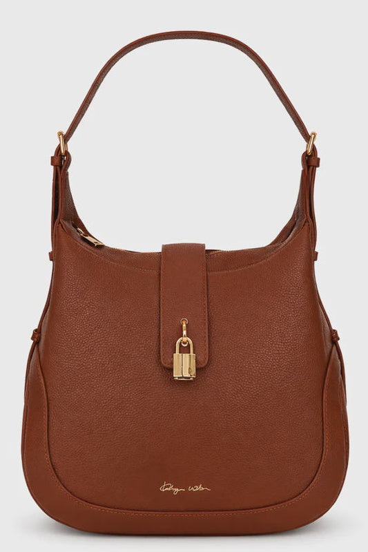 Devon Shoulder Bag / Tan Pebble