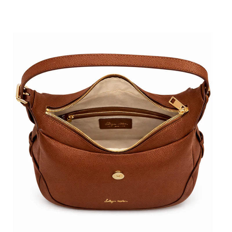 Devon Shoulder Bag / Tan Pebble