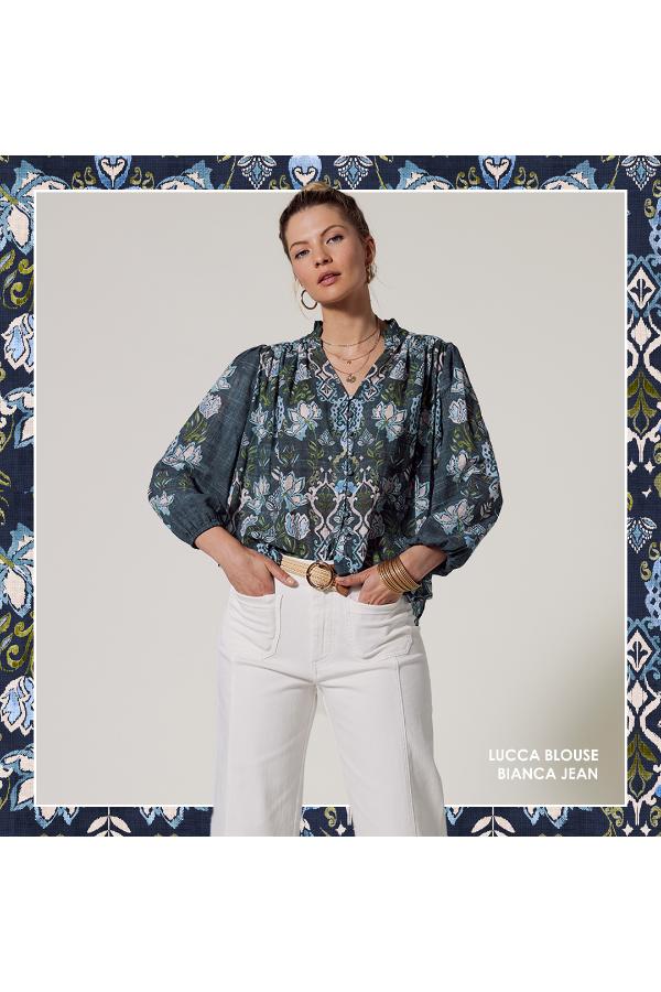 Lucca Blouse /Indigo Multi