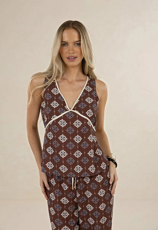 Vintage Tales Top / Choc-Cream