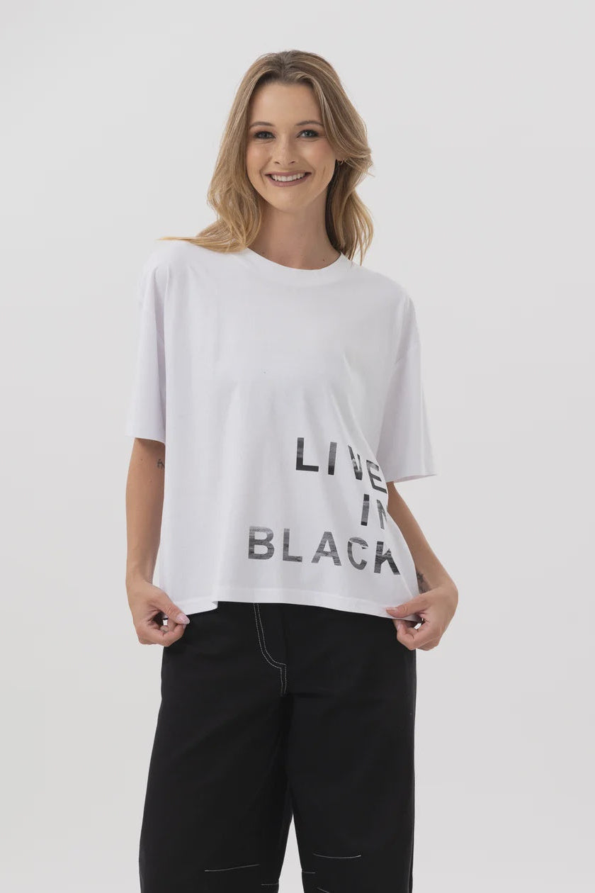 Live in Black Tee SS / White