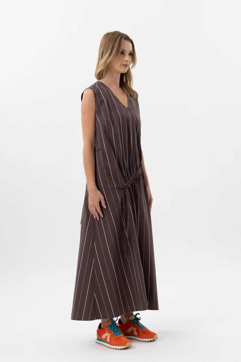 Vivid Horizons Dress / Chocolate Stripe