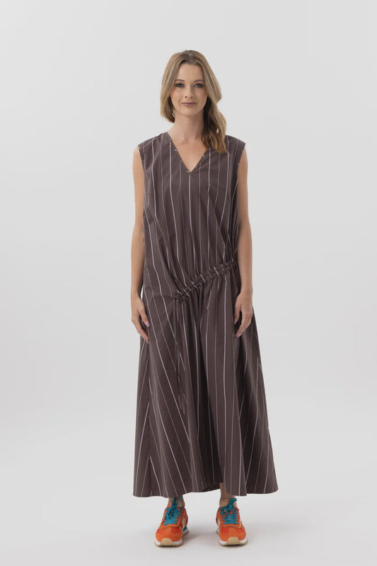 Vivid Horizons Dress / Chocolate Stripe