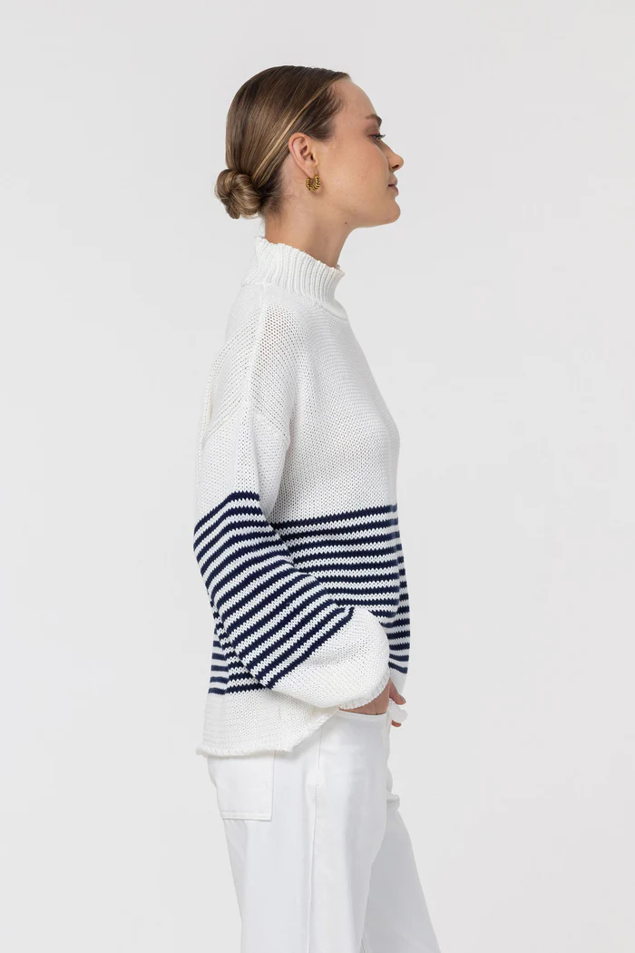Kiki Jumper / Ivory with Navy