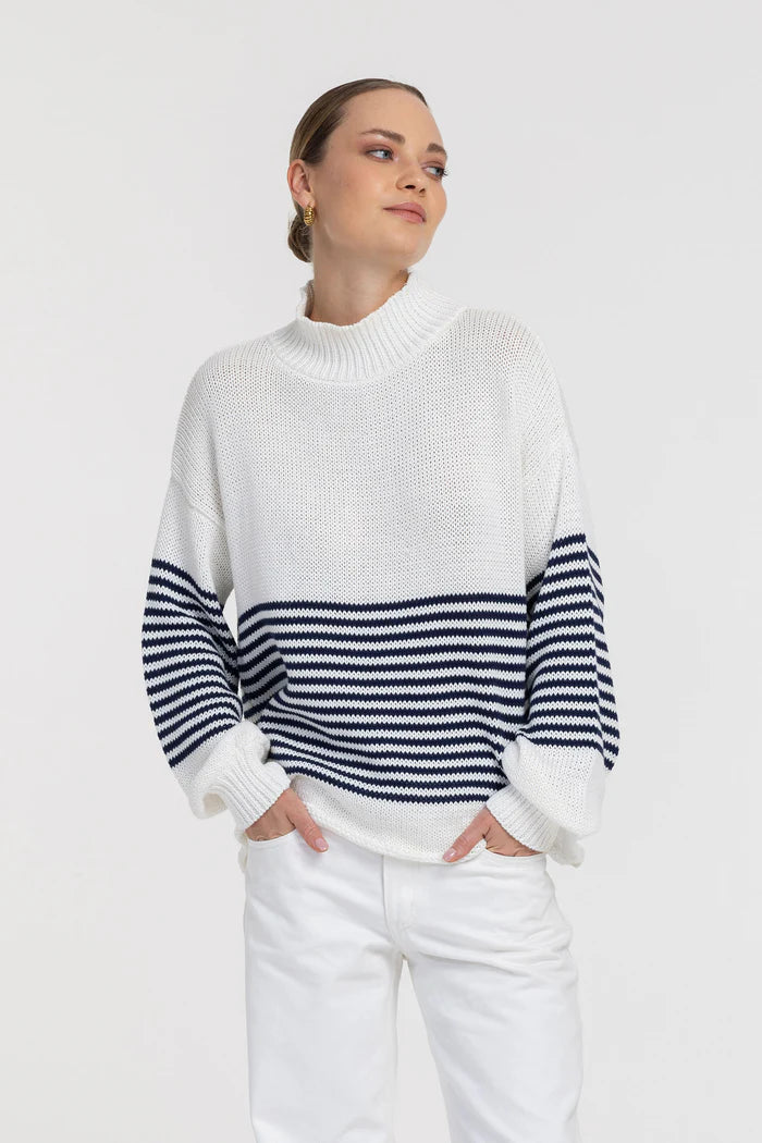 Kiki Jumper / Ivory with Navy