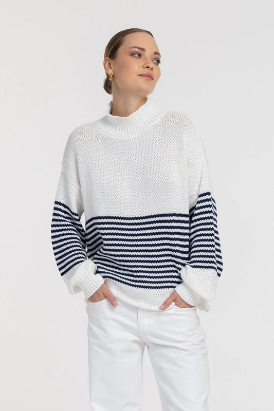 Kiki Jumper / Ivory with Navy