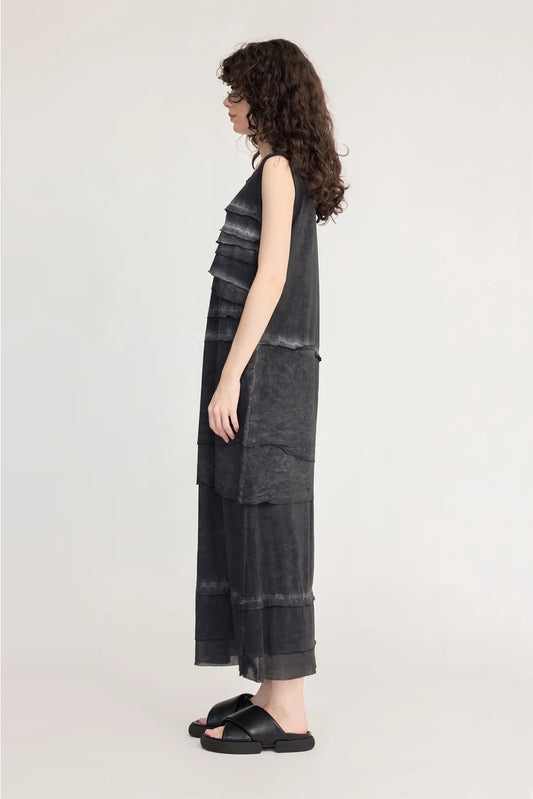 Strand Singlet Dress / Black-Grey
