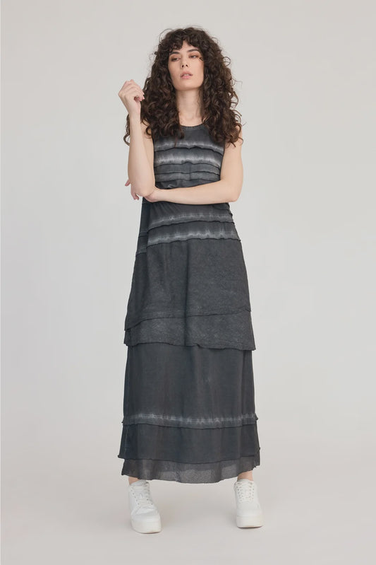 Strand Singlet Dress / Black-Grey