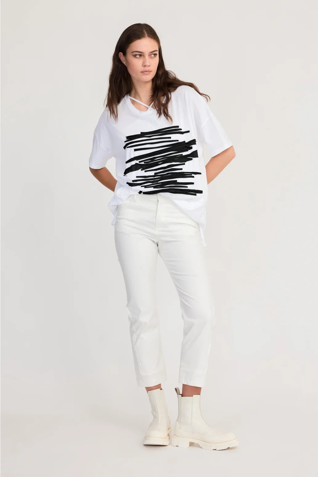 Strip Module Tee / Ivory-Black