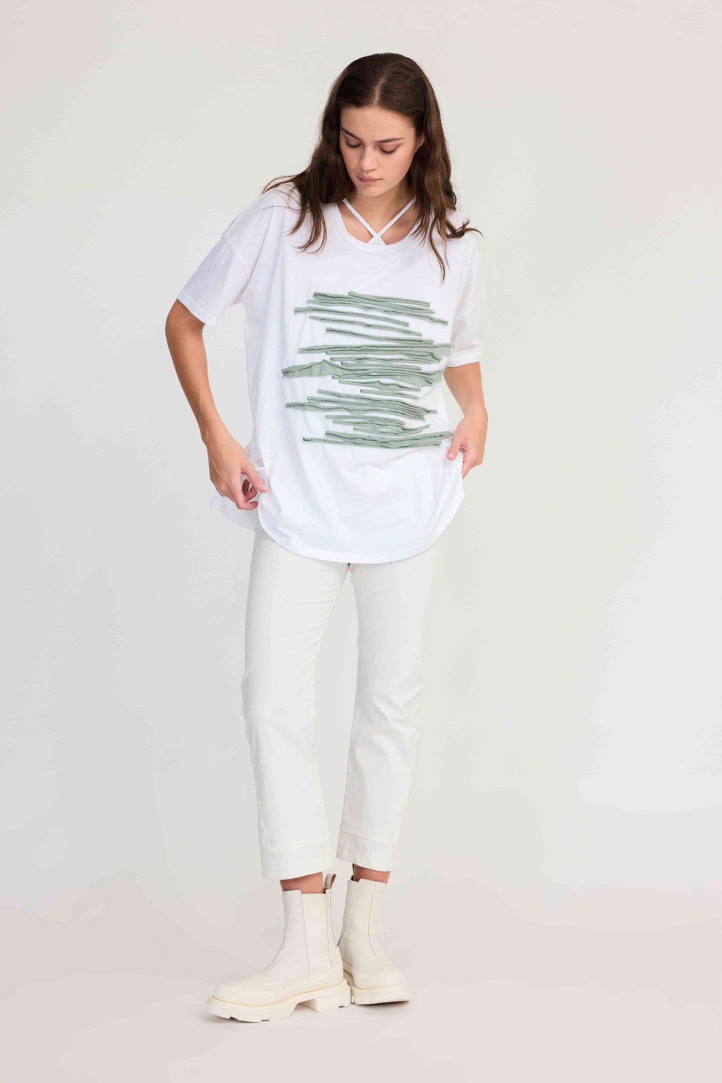 Strip Module Tee / Ivory-Black